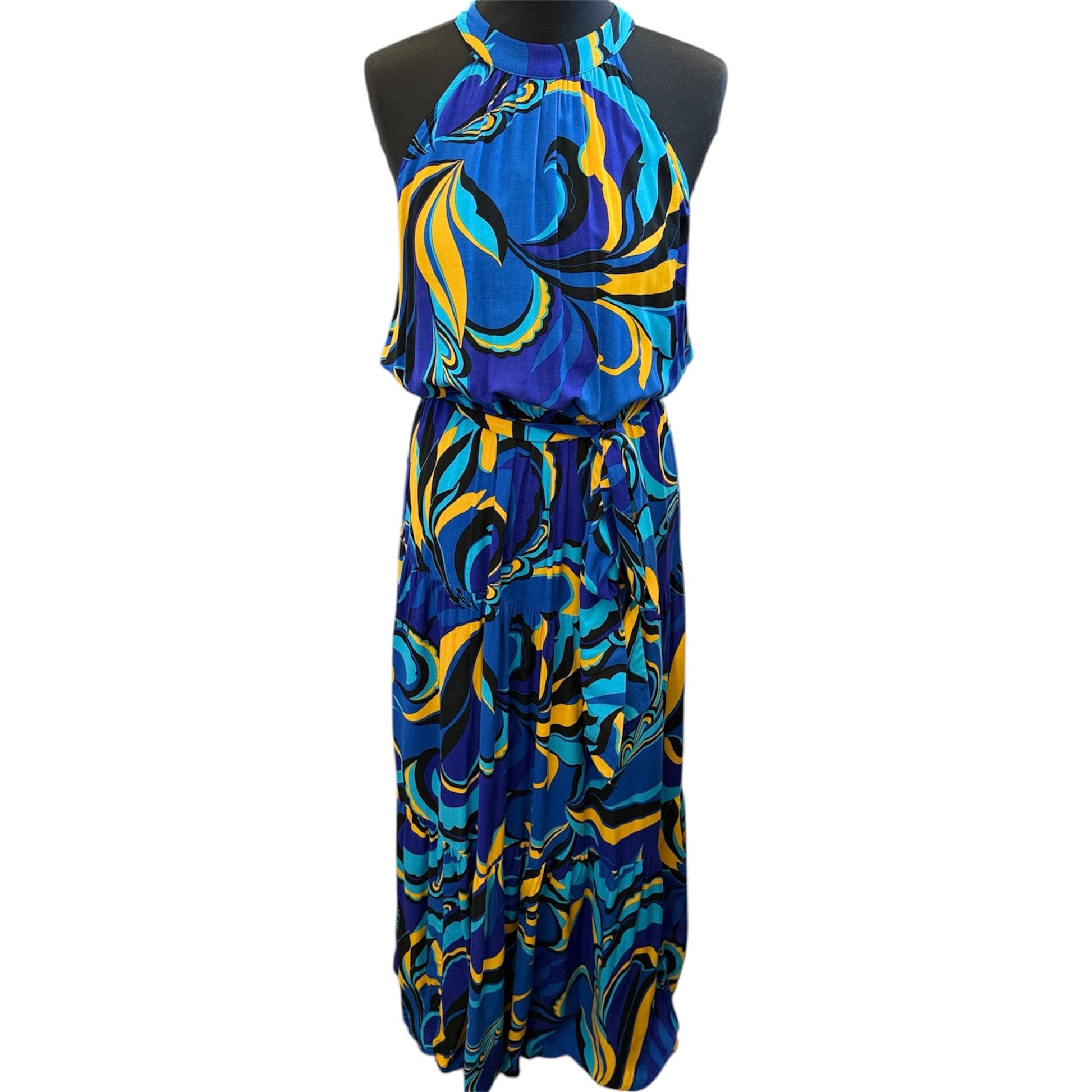 Roman high neck maxi dress
