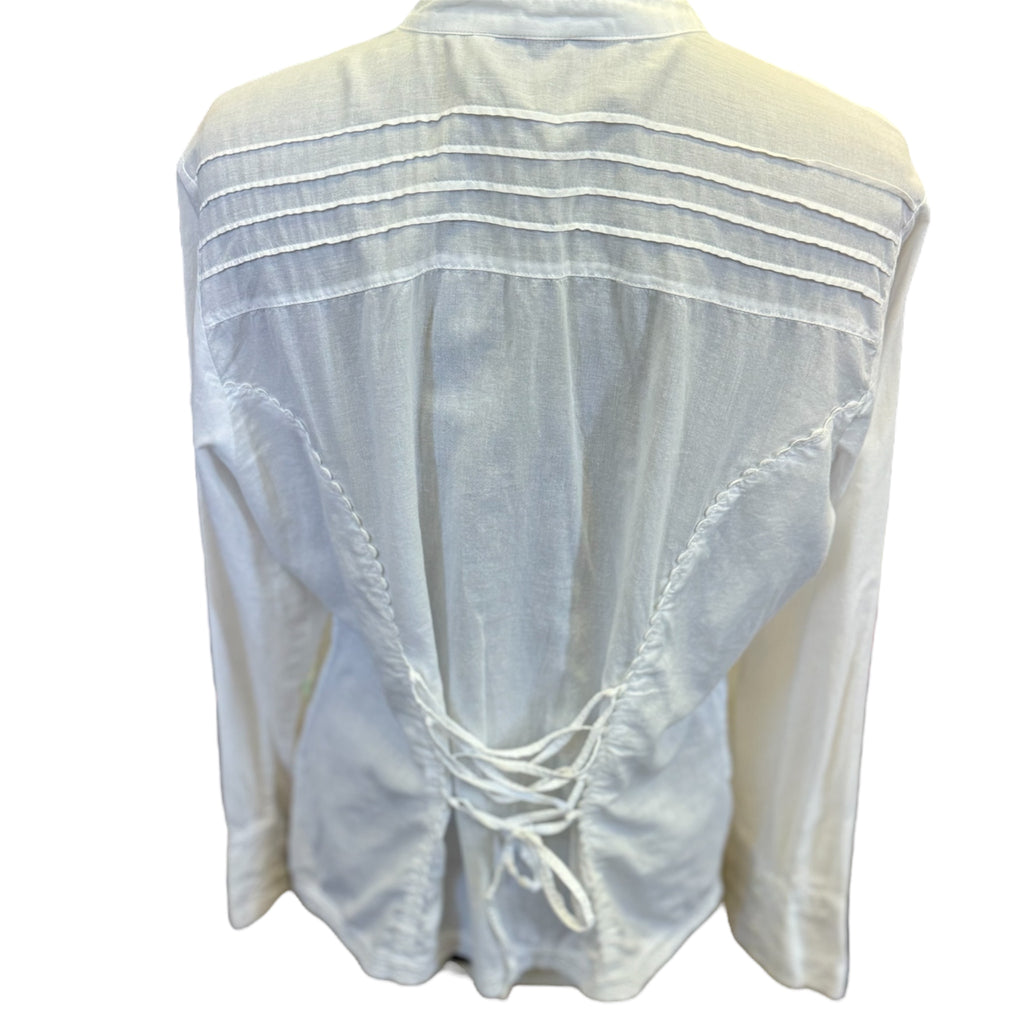 Per Una tie back long sleeved borderie anglaise detail shirt