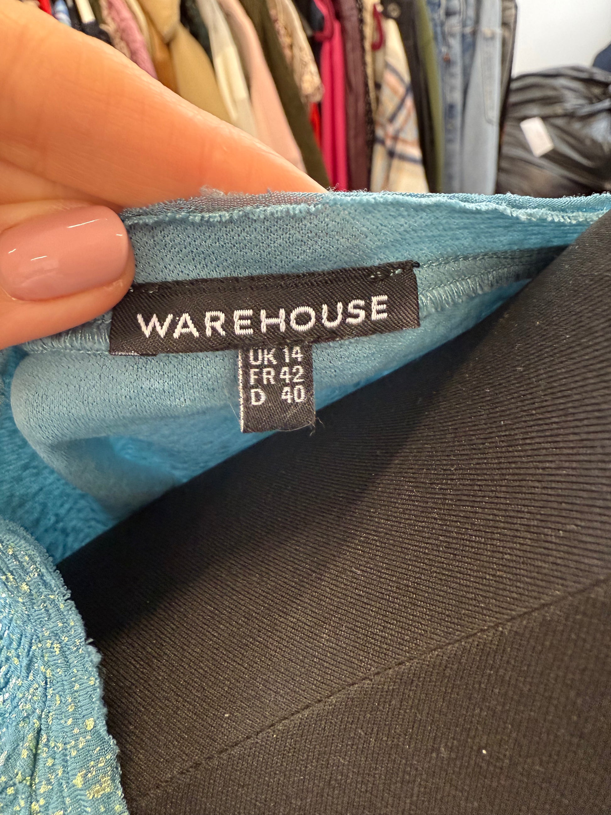Warehouse teal sparkle tee