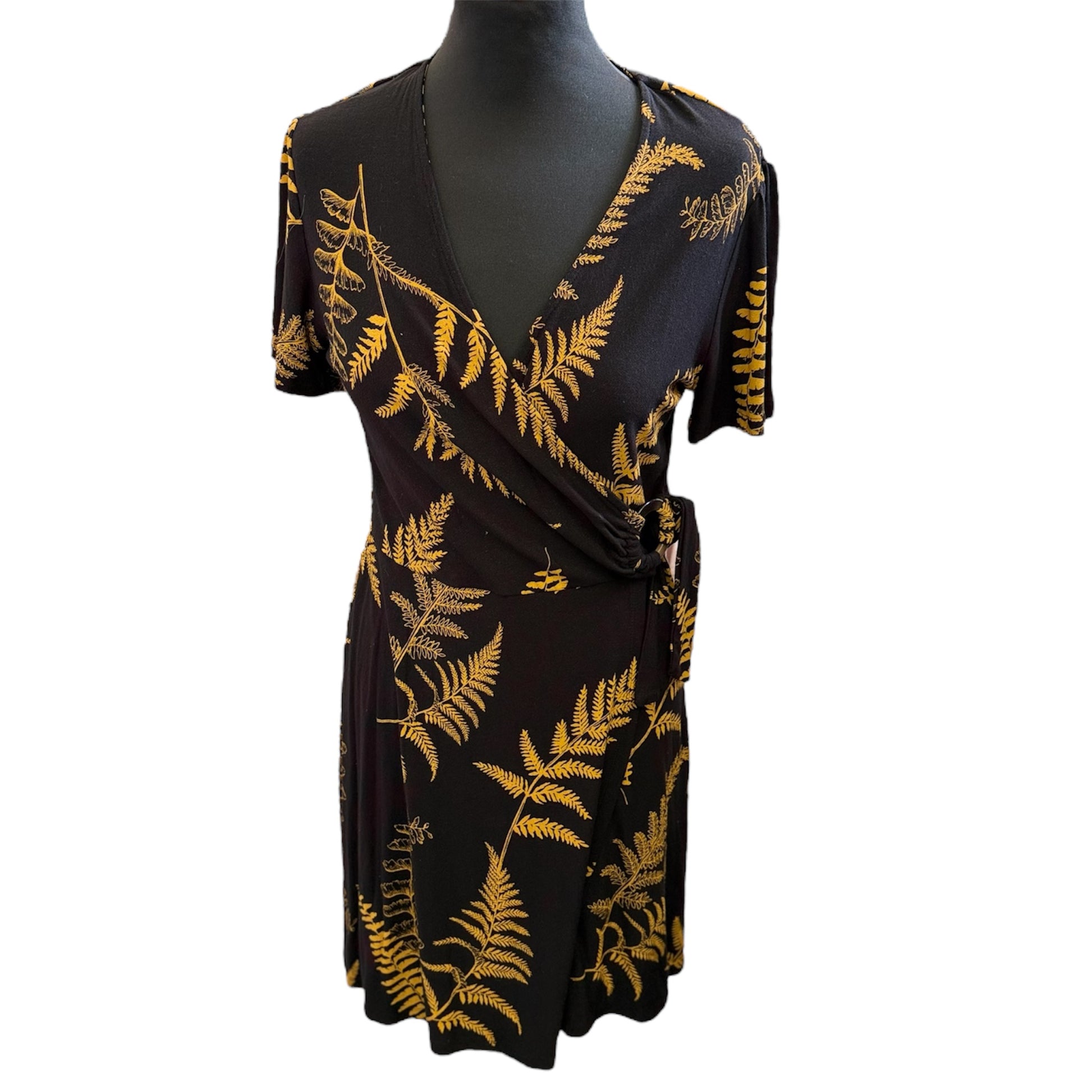 Next leaf print wrap dress