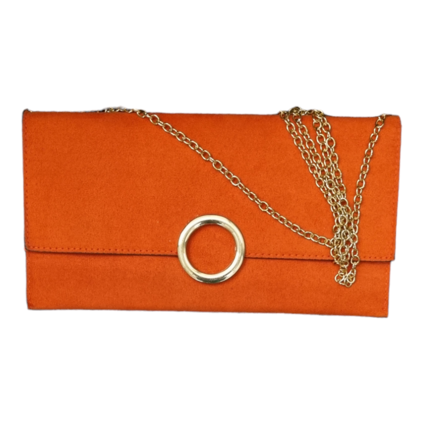 Orange and Gold Bag with Gold Chain Strap