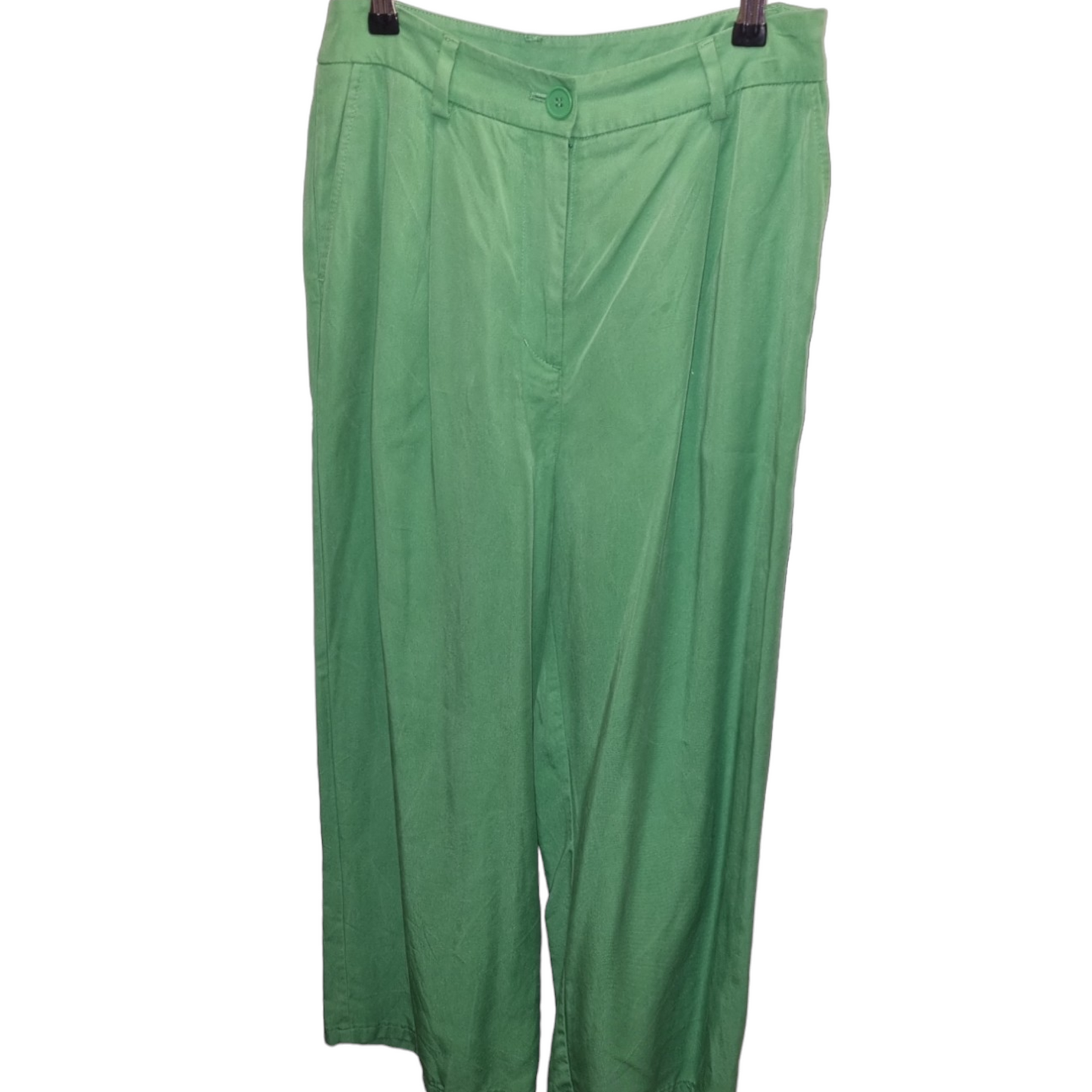 Green wide leg trousers