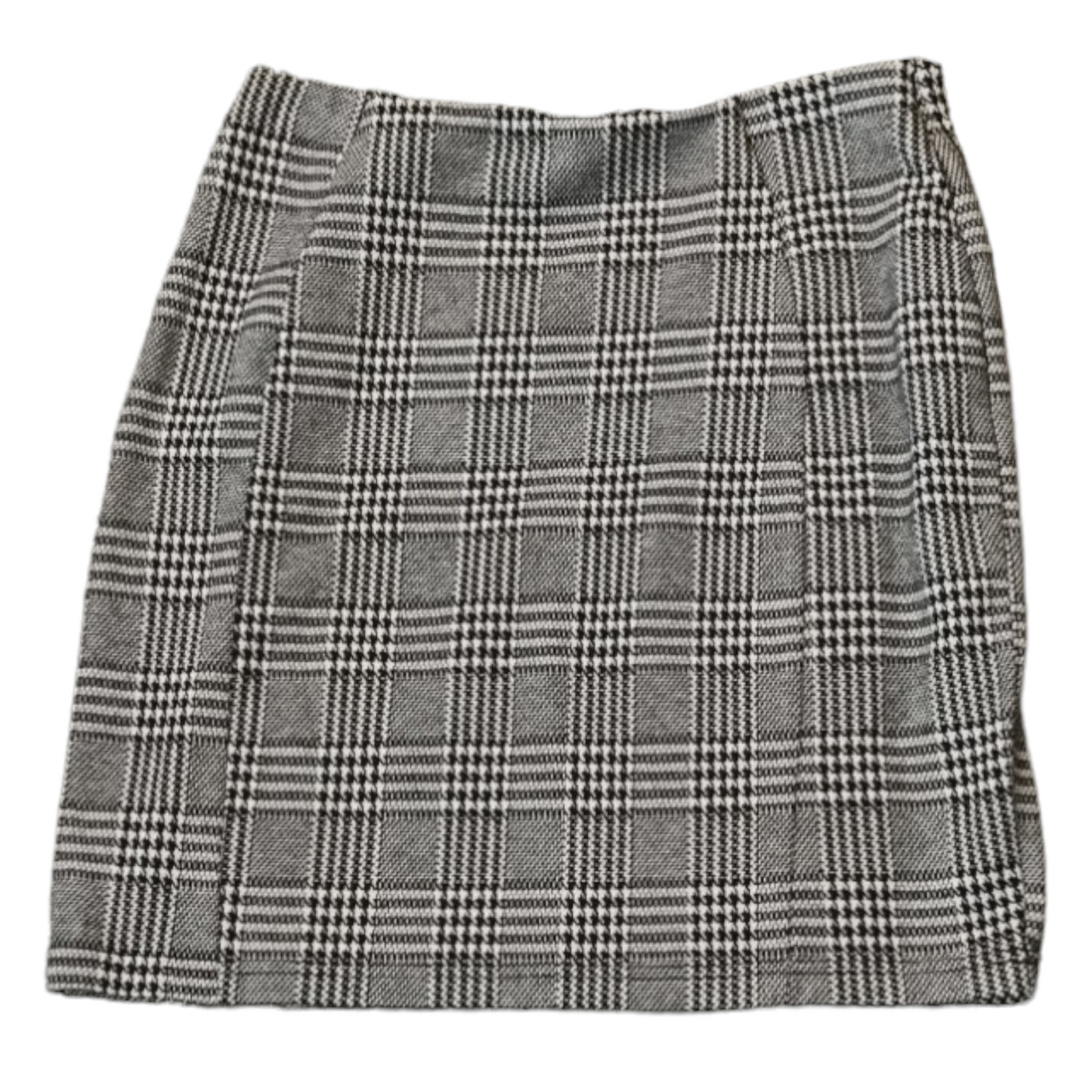 Check wool mini skirt