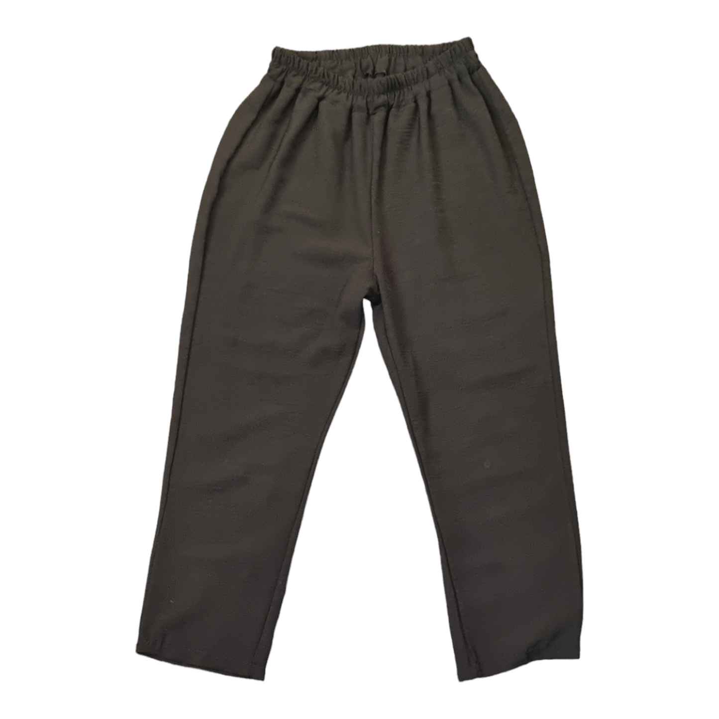 Black cropped tapered casual trousers