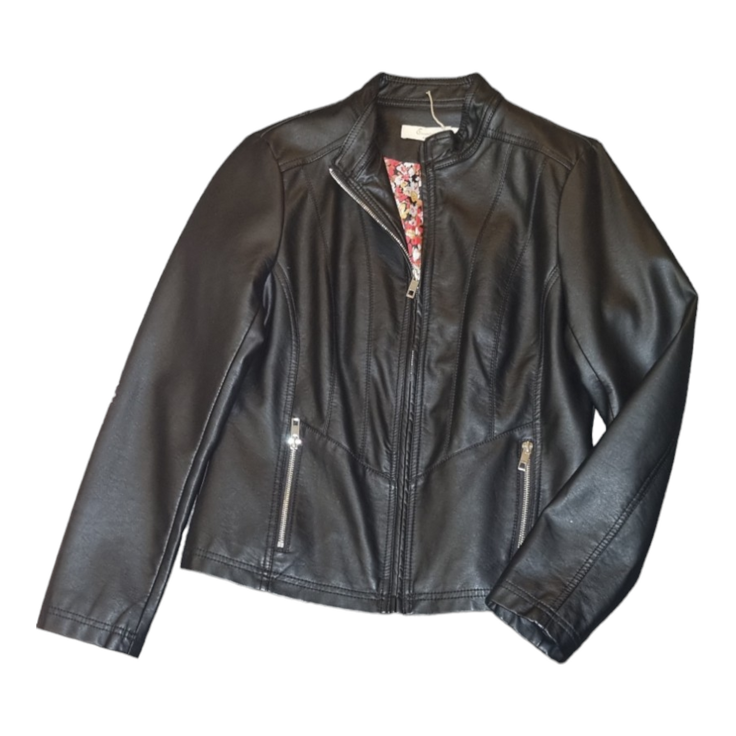 Faux Leather zip biker jacket