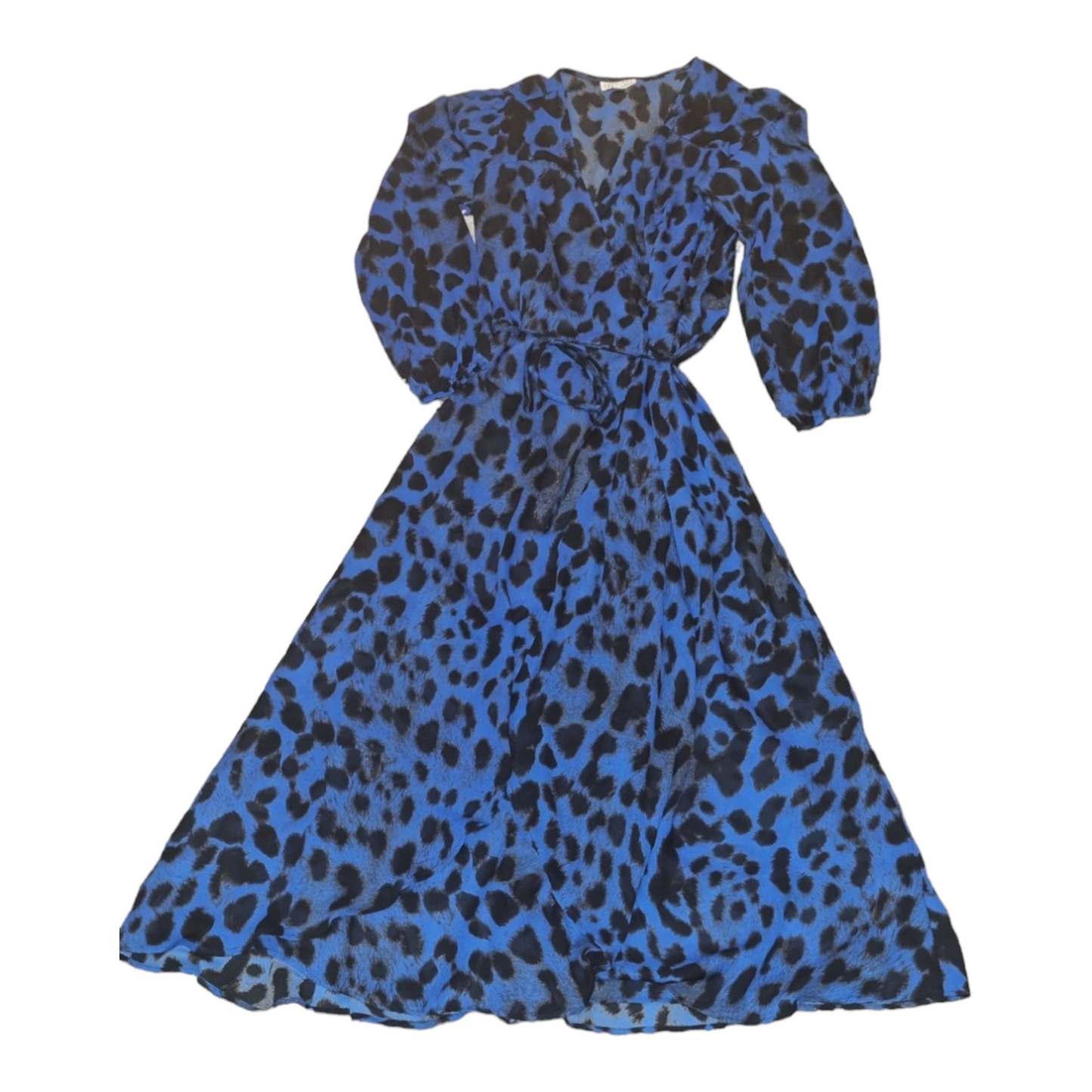 Dancing Leopard animal print long sleeved wrap maxi dress