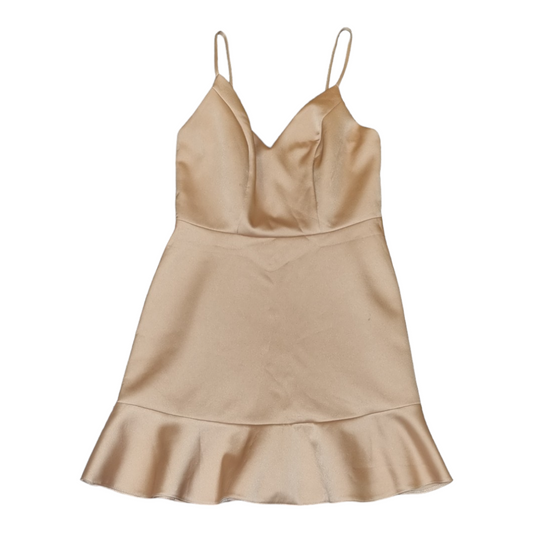 River Island bronze frill mini dress