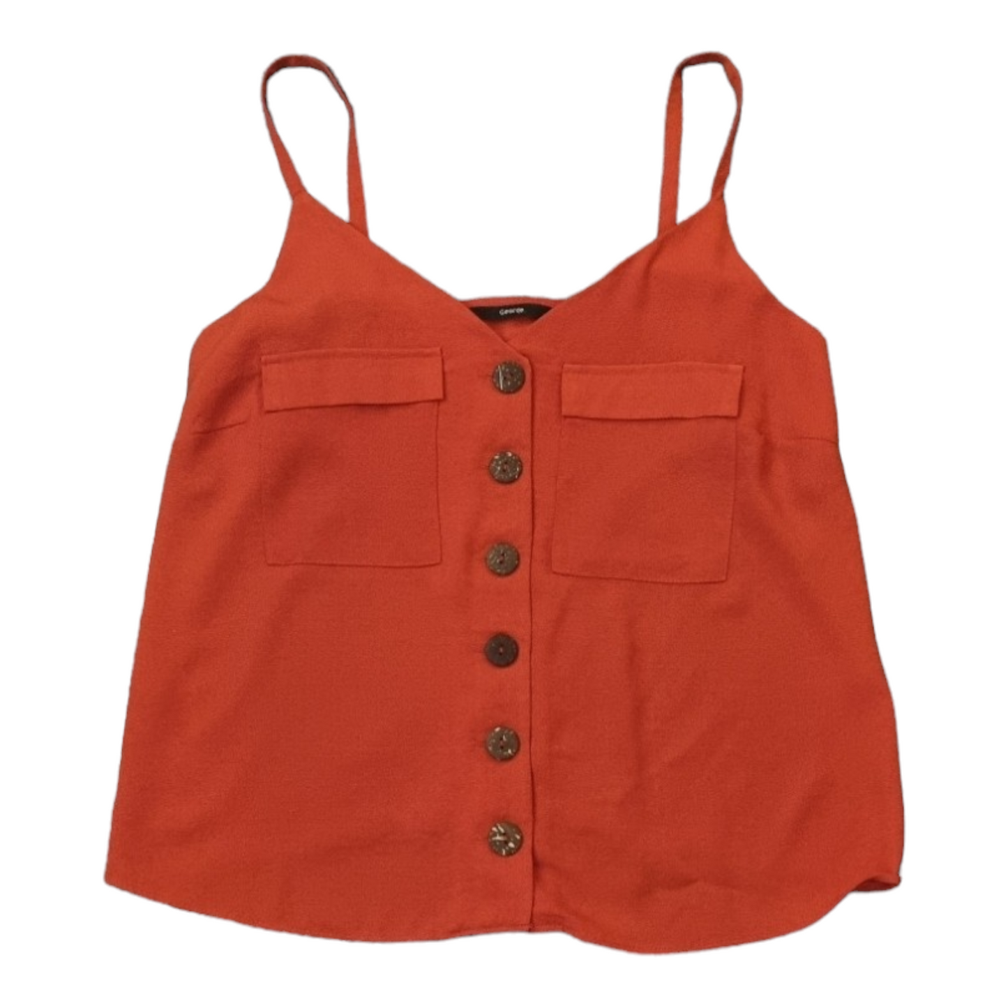 Orange buttoned pocketed vest top