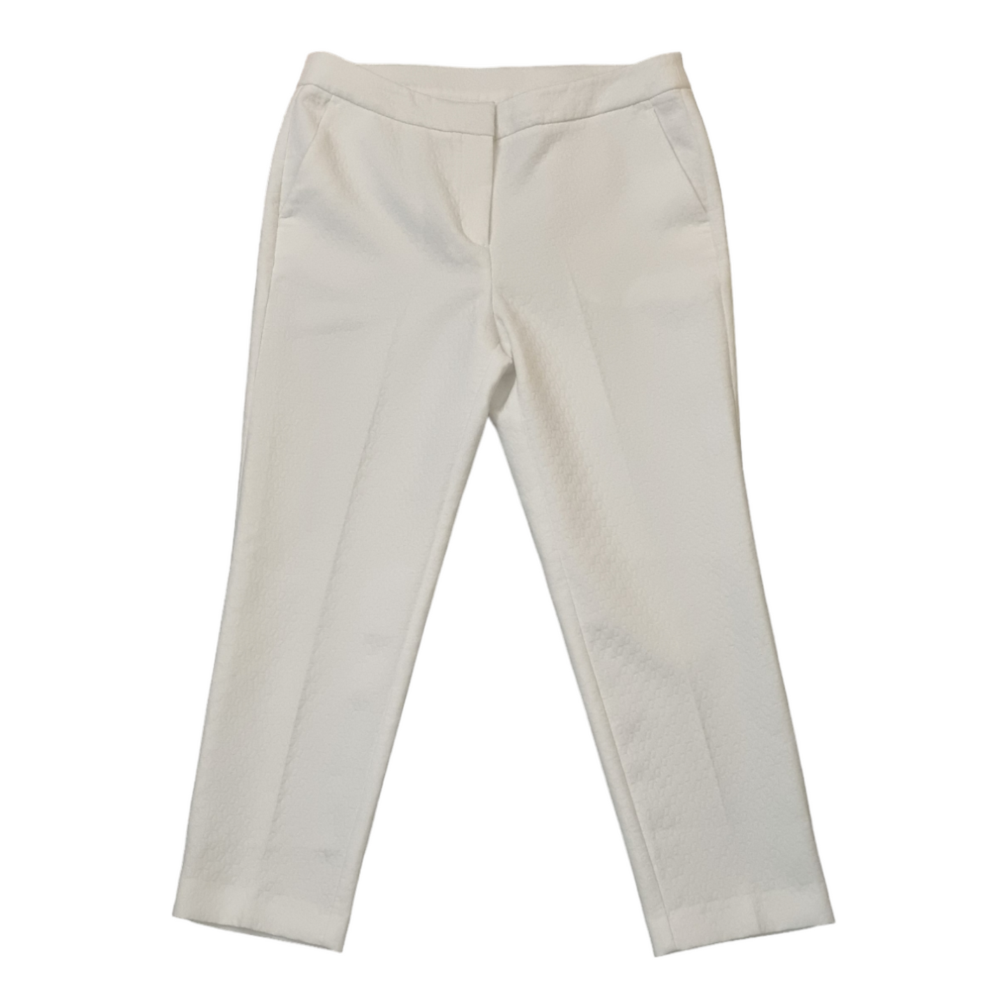 Marks and Spencers white waffle cropped trousers