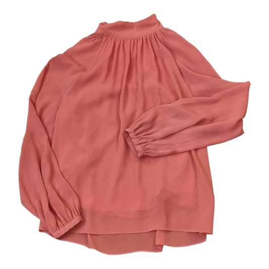 Marks & Spencer coral high necked lined blouse