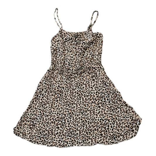 Leopard print tie waist strappy mini dress