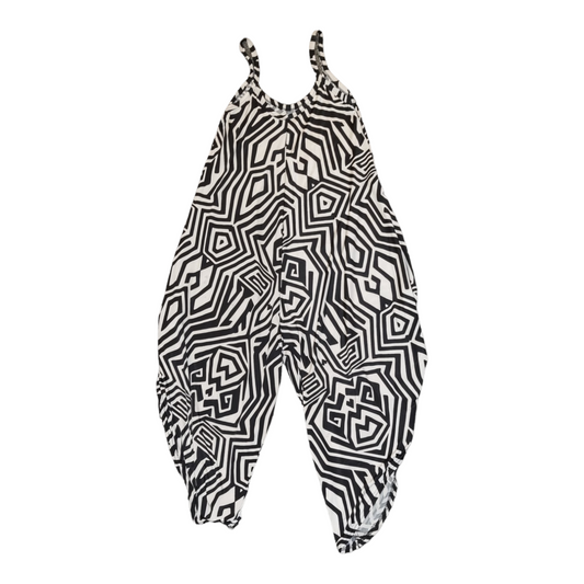 Abstract print cropped jumpsuit