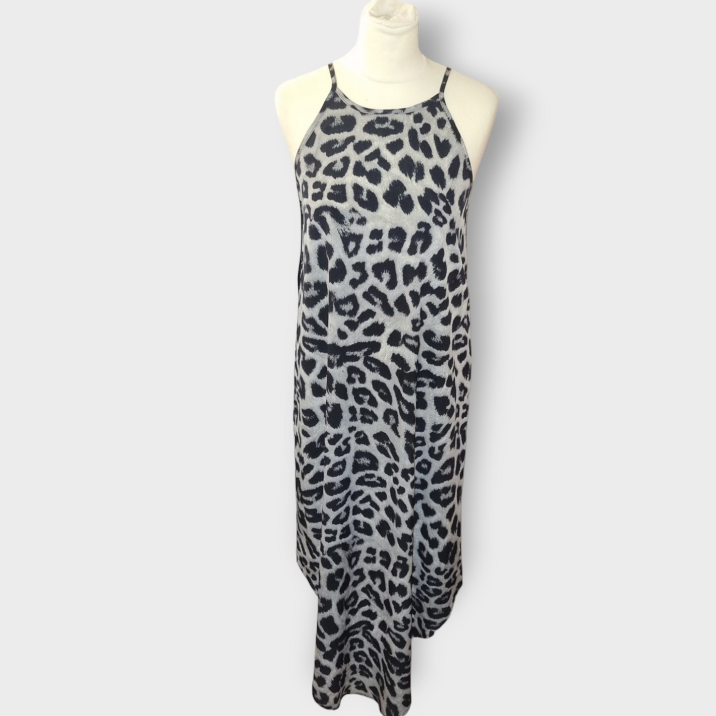 Animal print strappy maxi dress