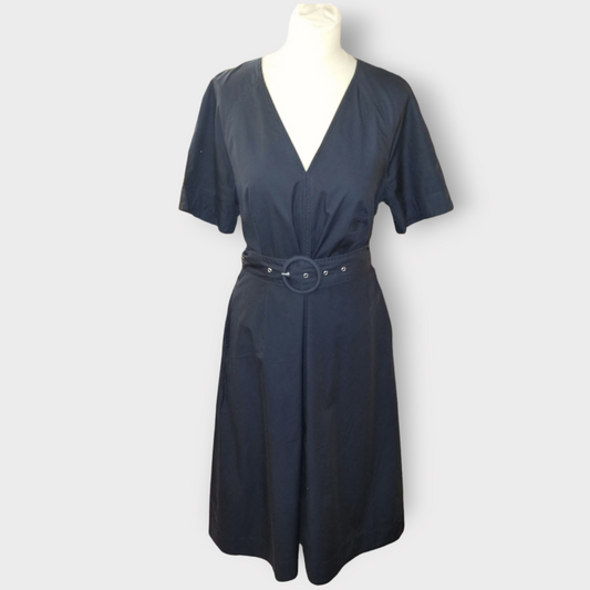 Warehouse belted pocketed midi dress