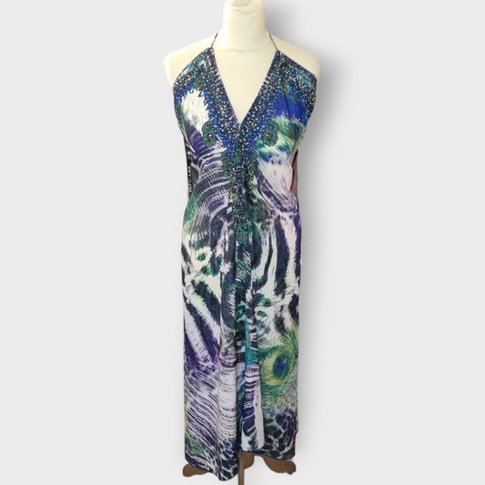 Halter neck maxi dress/cover up