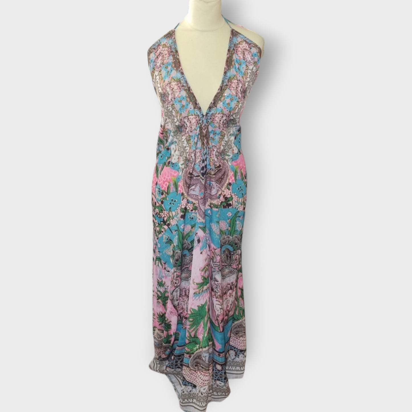 Halter neck maxi dress/cover up