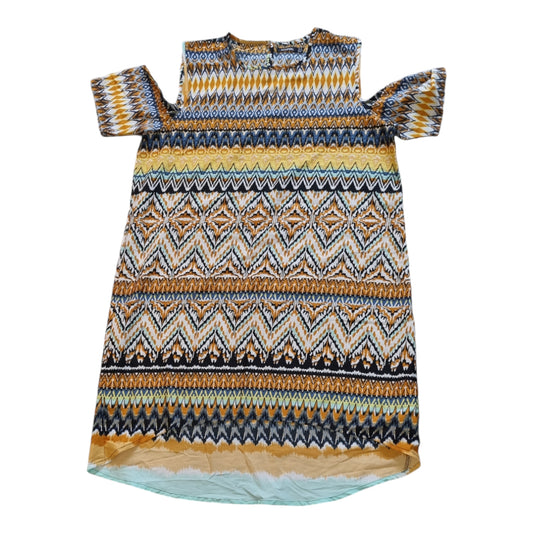 Boohoo cold shoulder aztec print dress