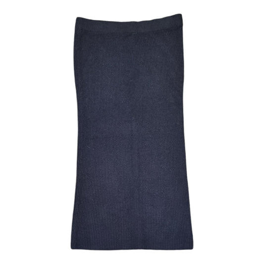 Hush navy ribbed knit midi skirt