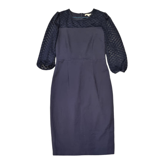 Boden navy sheer sleeve fitted dress