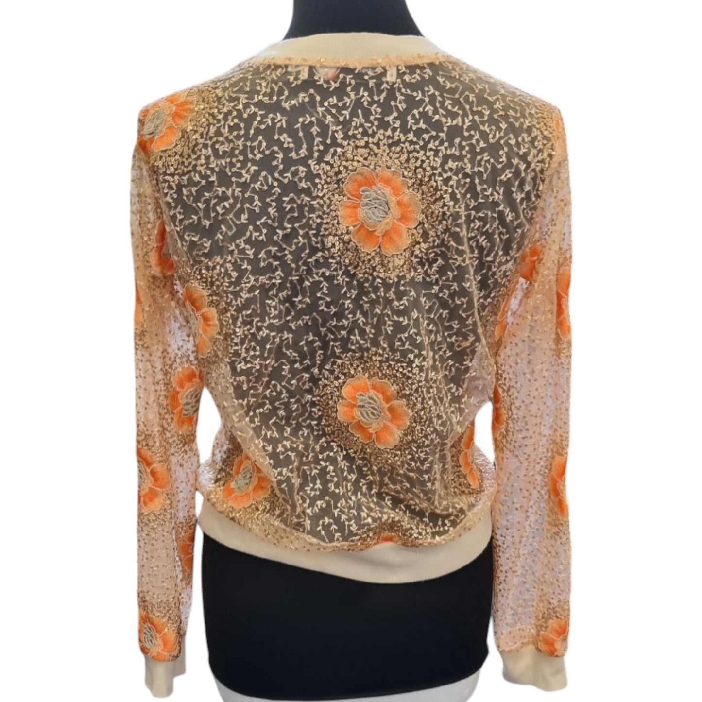 Bacanara London handmade sequin floral top