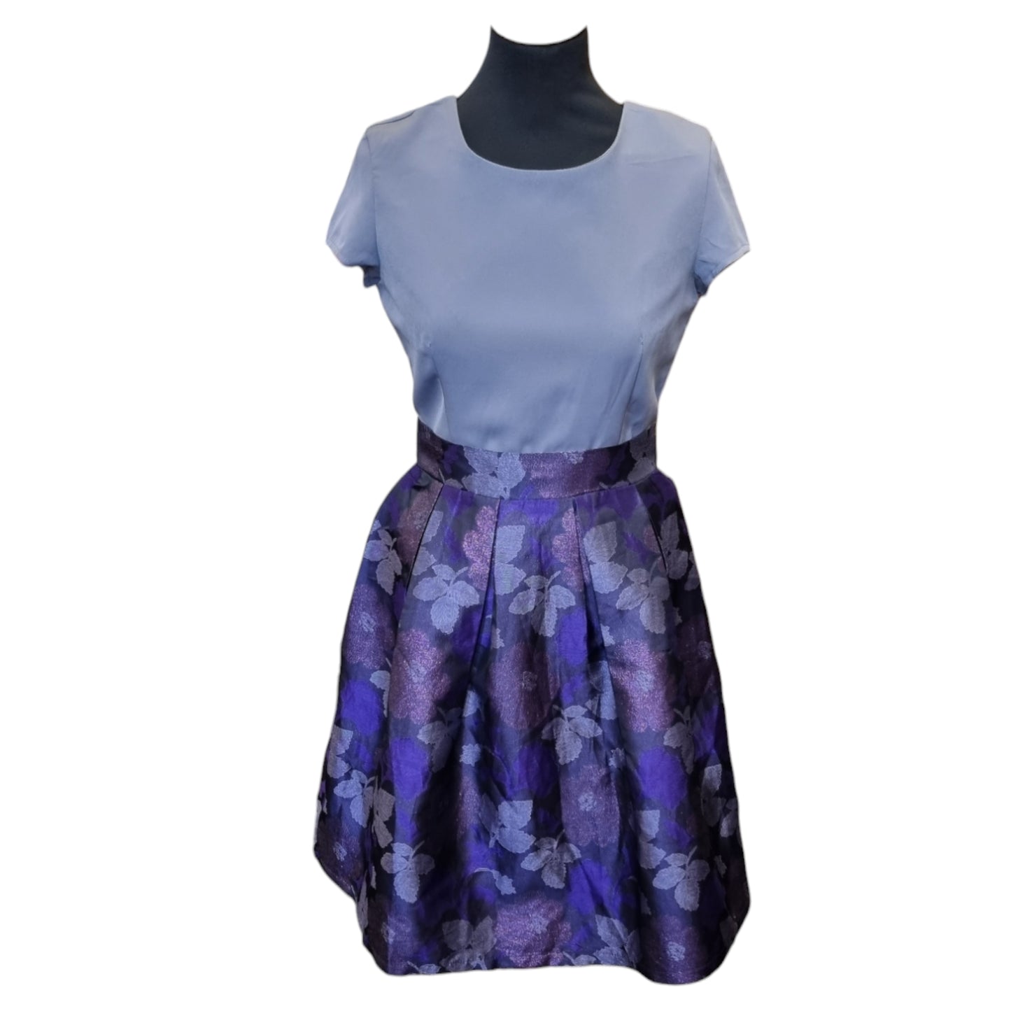 Marc Angelo lilac puff skirt floral dress with bow