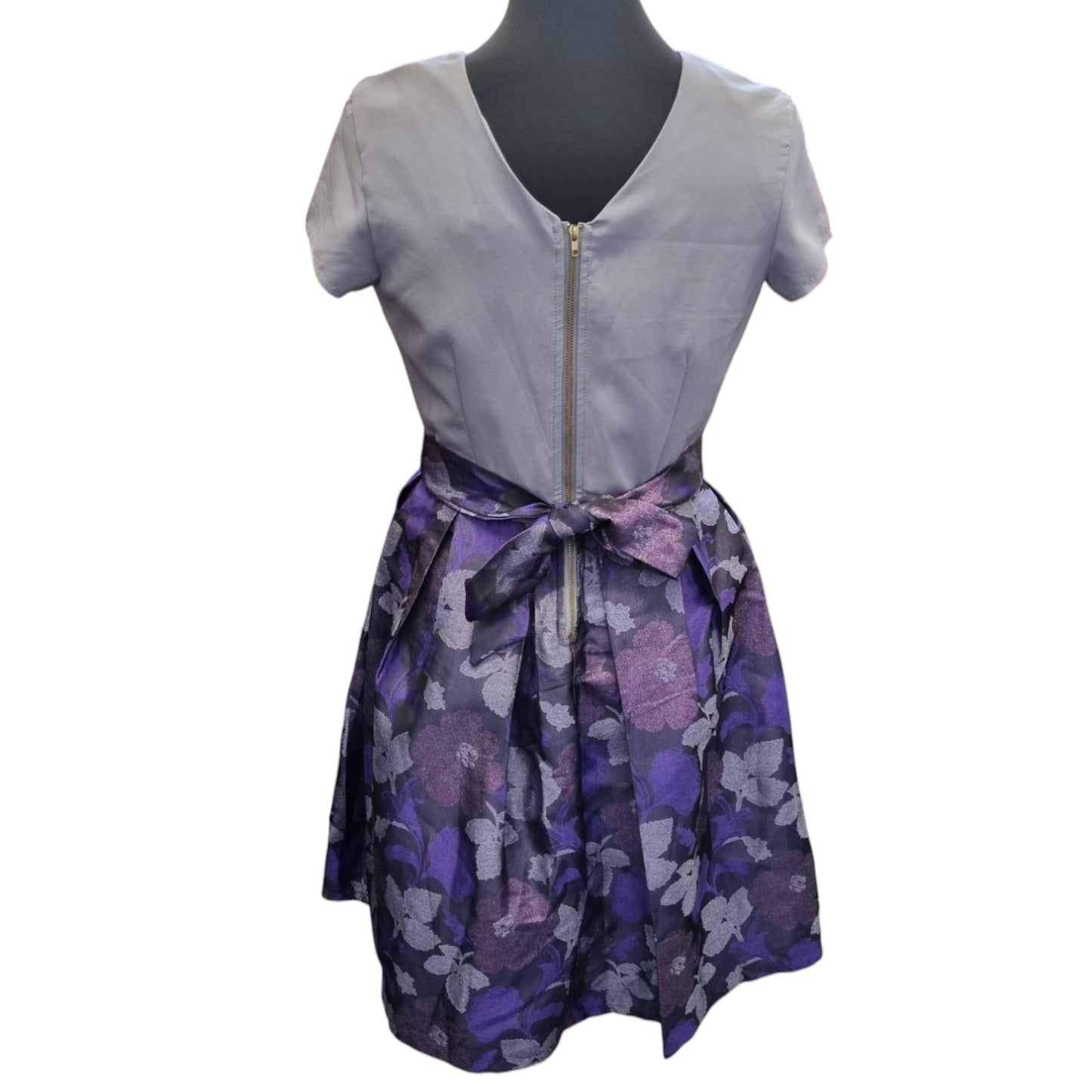 Marc Angelo lilac puff skirt floral dress with bow