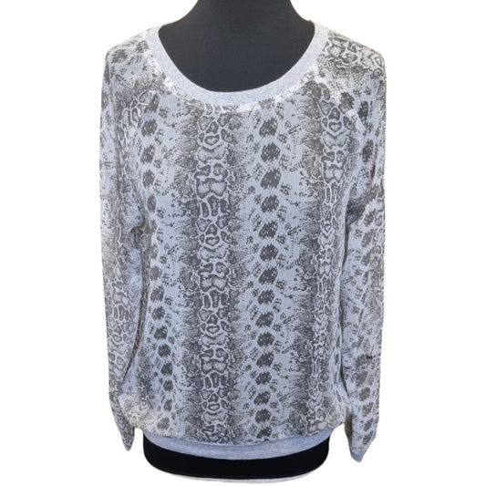 Definitions snakeskin long sleeved sheer top