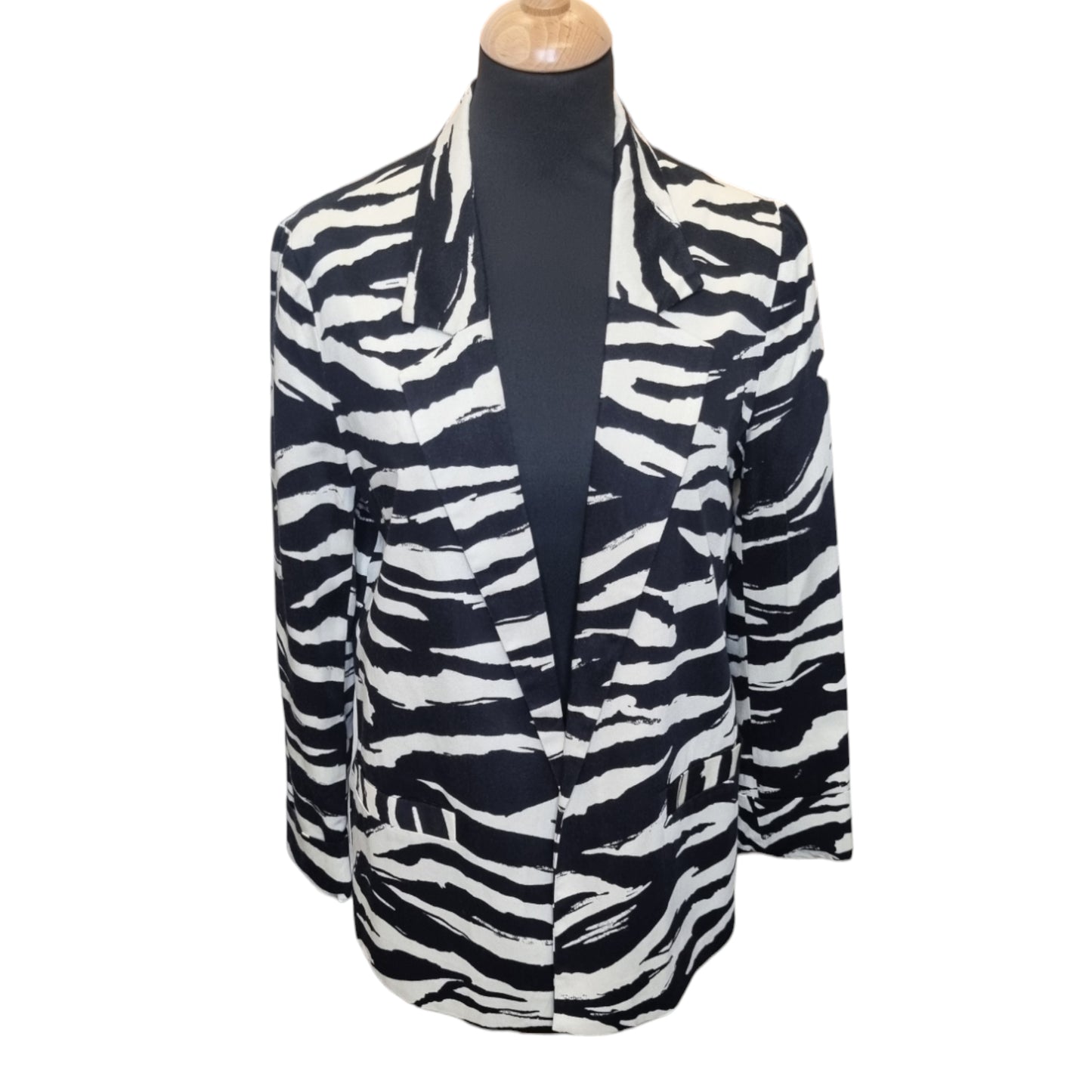 Very zebra print button fastening blazer