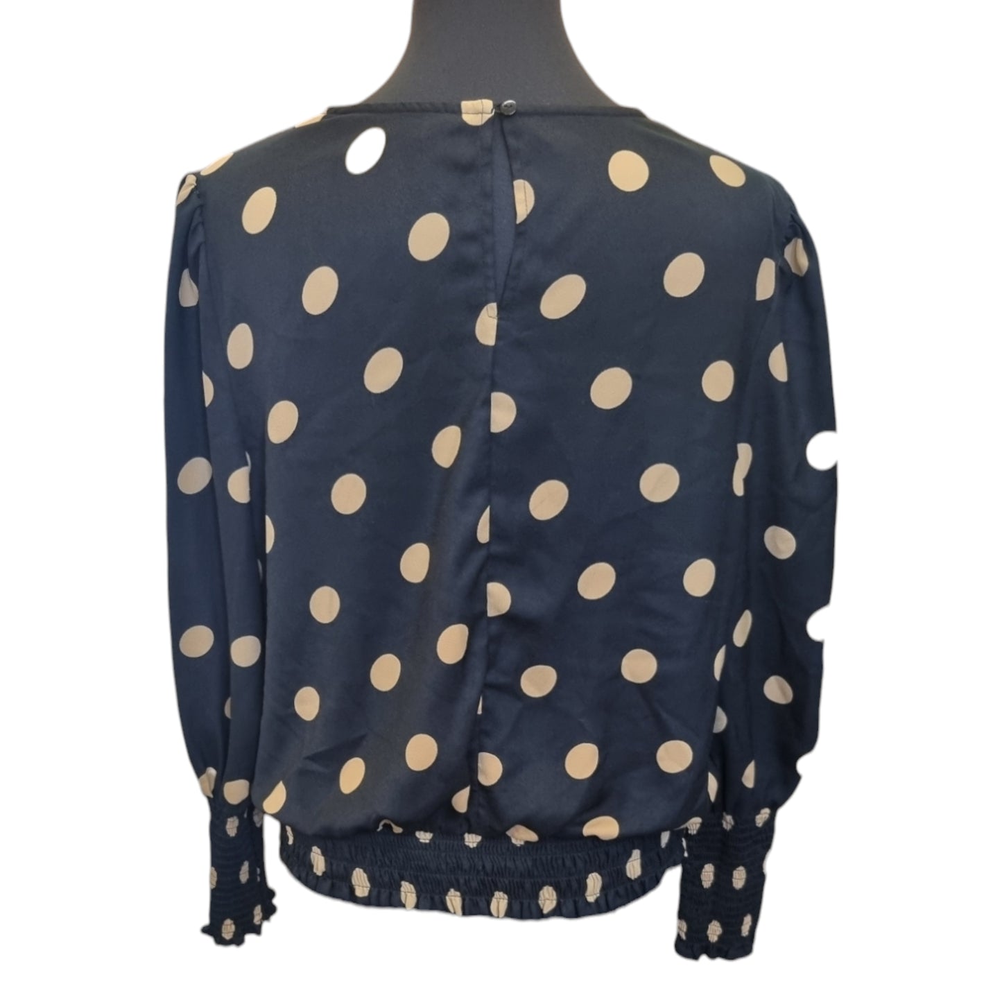 Dorothy Perkins round neck long sleeve polka dot blouse