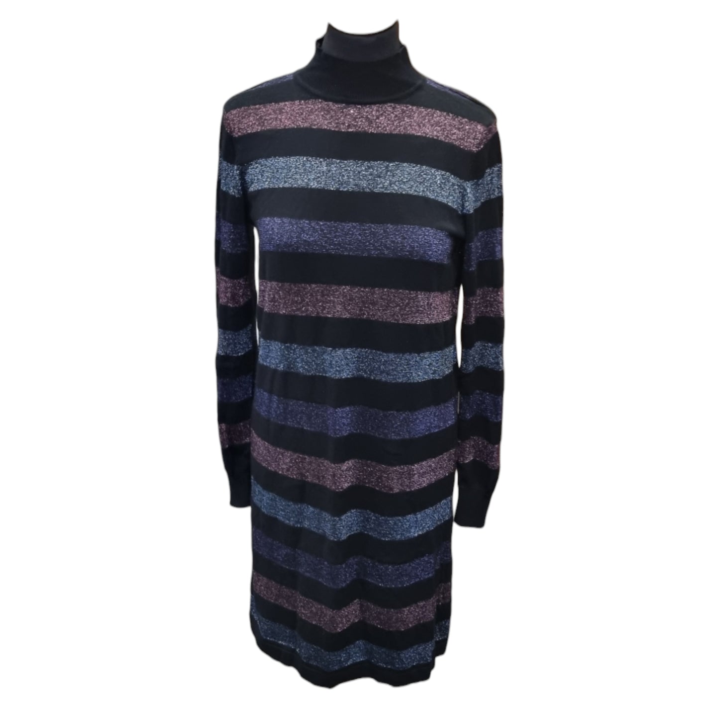 Sugarhill sparkly stripe high neck jumper dress