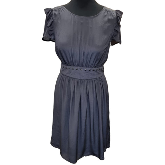 M&S grey short sleeve frill dress