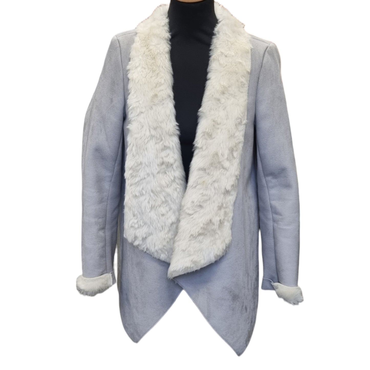 George fur collar and wrist grey jacket