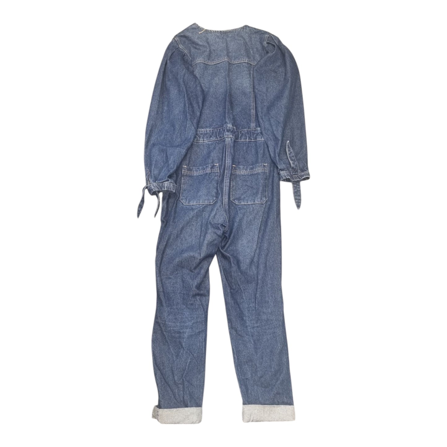 Next denim tie sleeved button jumpsuit