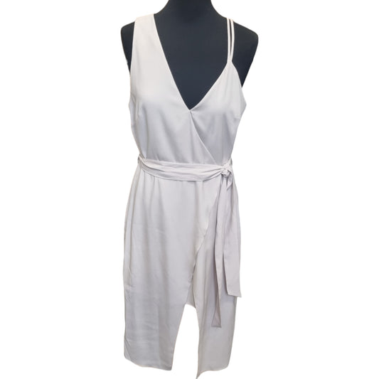 River Island v neck front and back belted dress