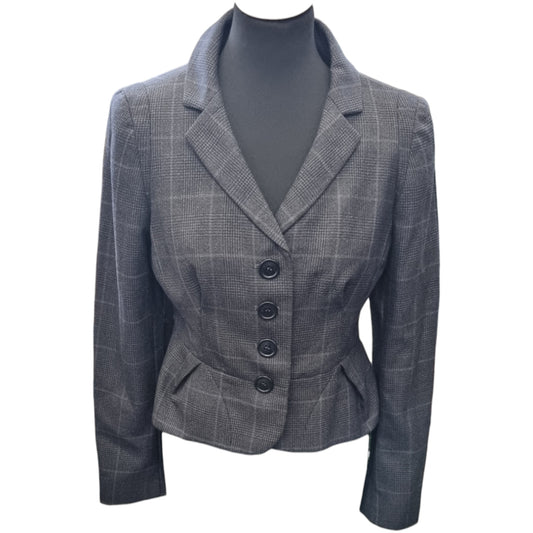 LK Bennett black and grey check short jacket