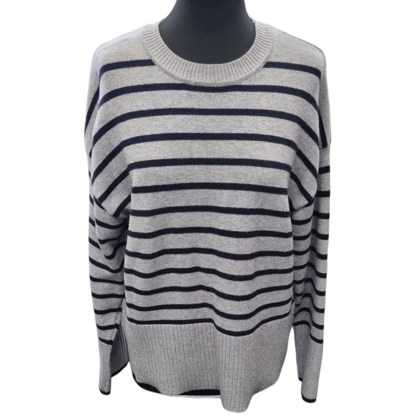 Zara grey and navy stripe knit