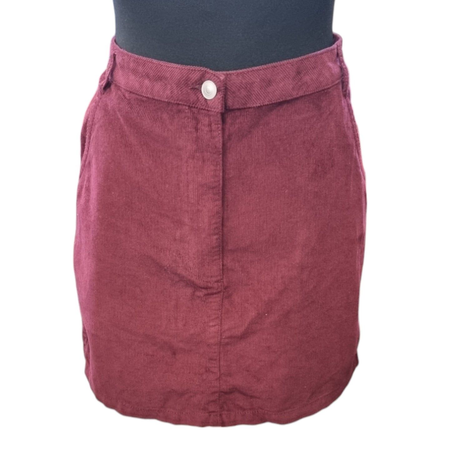 Papaya burgundy cord mini skirt