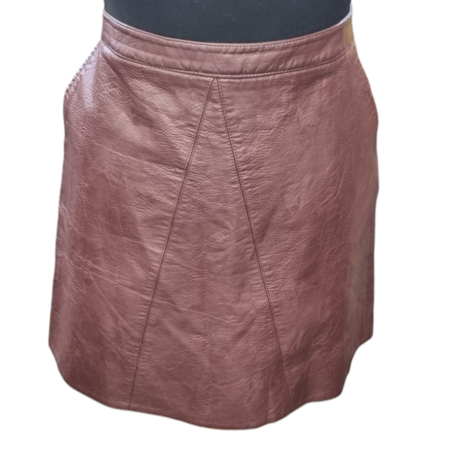 Zara burgundy pleather mini skirt