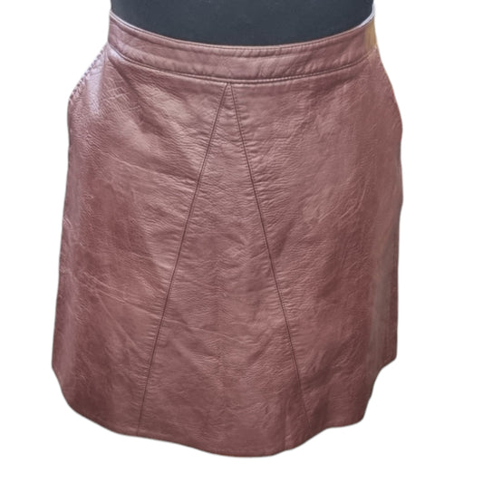 Zara burgundy pleather mini skirt