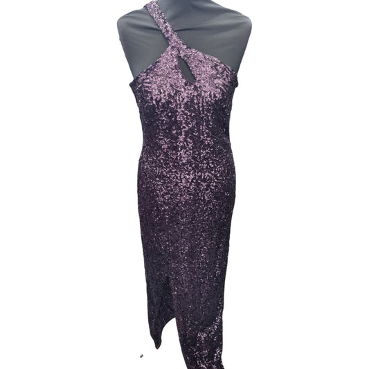 Coast purple sequin one shoulder maxi dress