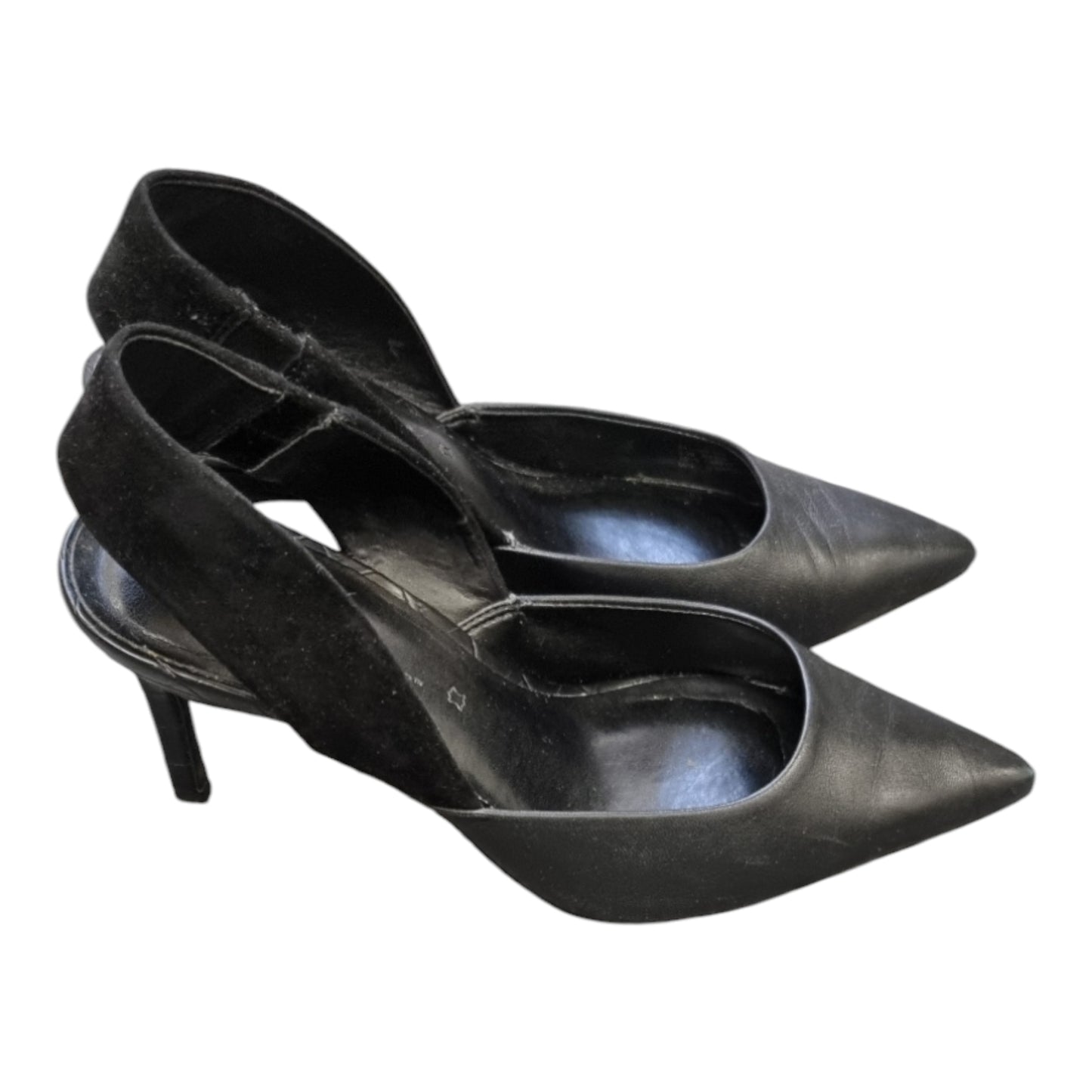 Next black suede slingback leather heels