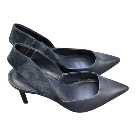 Next navy sling back suede and leather heels