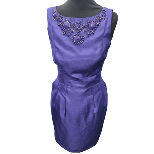 Monsoon purple bead detail knee length dress