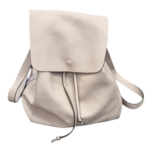 Cream soft leather look backpack