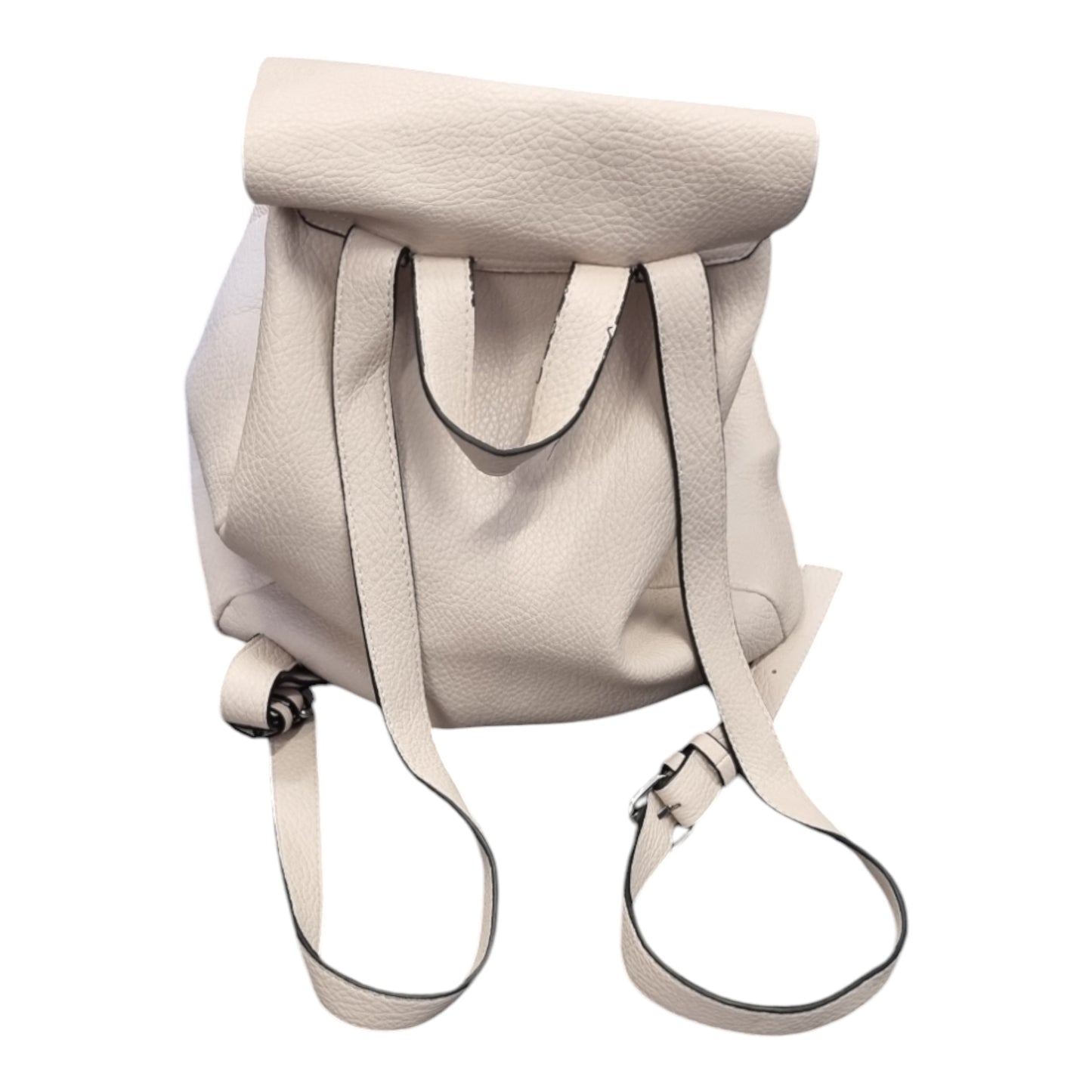 Cream soft leather look backpack