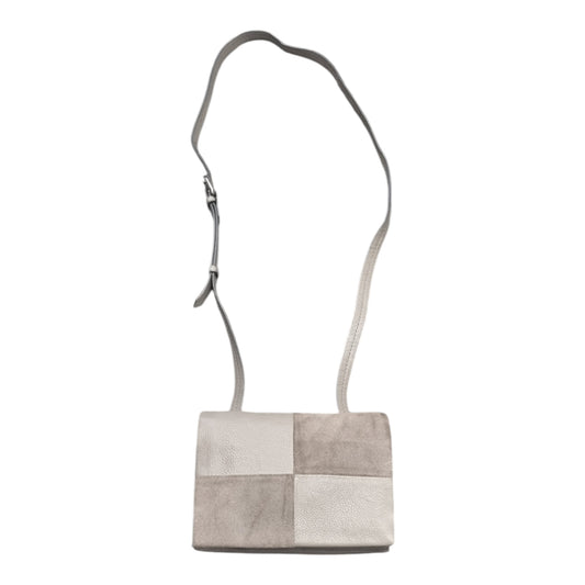 Next small grey leather double compartment shoulder bag