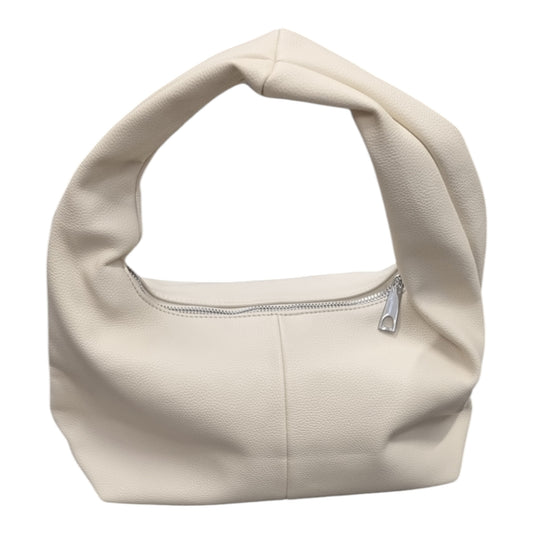 Cream leather look shoulder bag