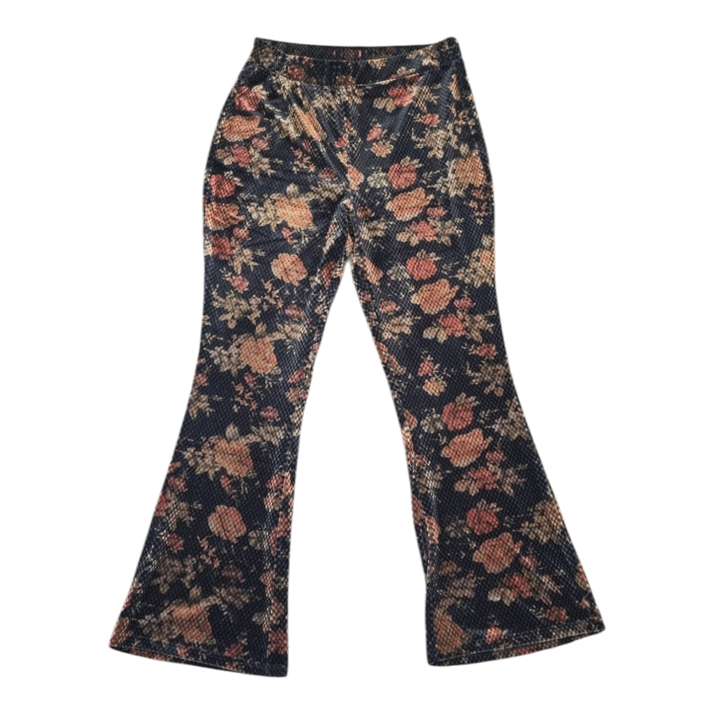 Floral print flare trousers