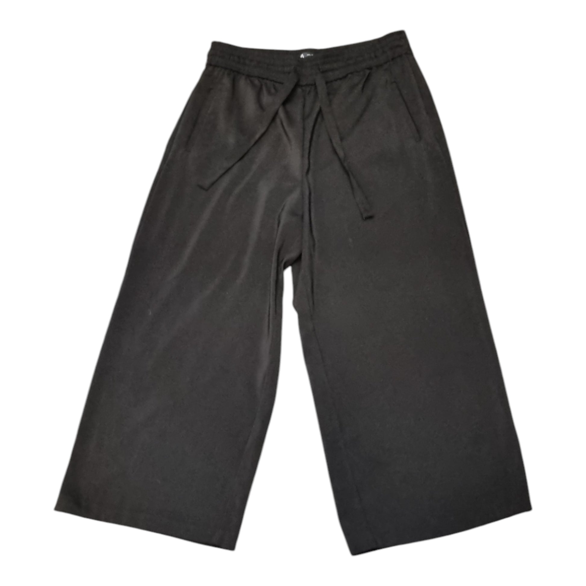 Zara black wide leg cropped trousers