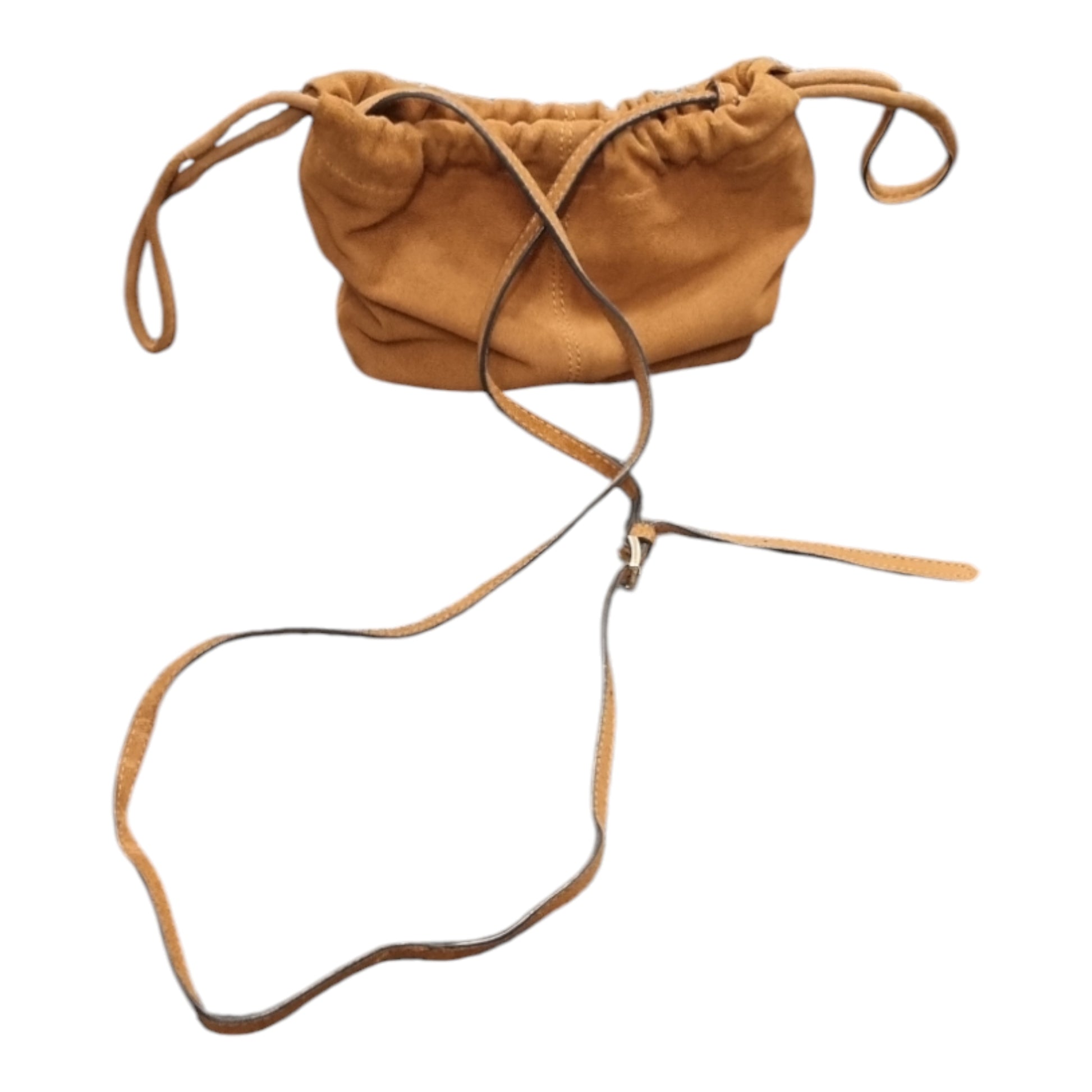 Next brown suede leather rusched bag